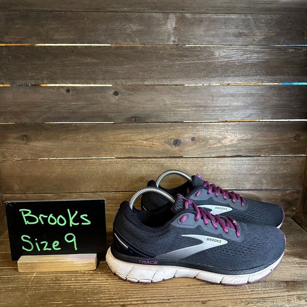 Womens Brooks Trace 1 Gray Running Athletic Shoes Sneakers Size 9 B GUC‎